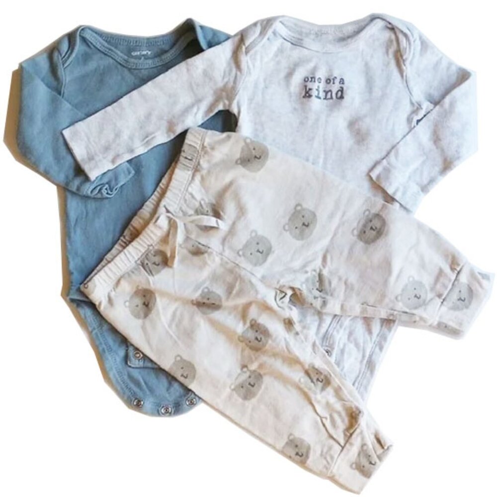 2 Carter's Cotton Long Sleeve One Piece Baby Bonus Gap Teddy Bear Leggings
